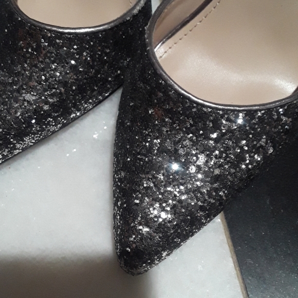 "Express" Silver Sparkly Heels - Picture 2 of 2